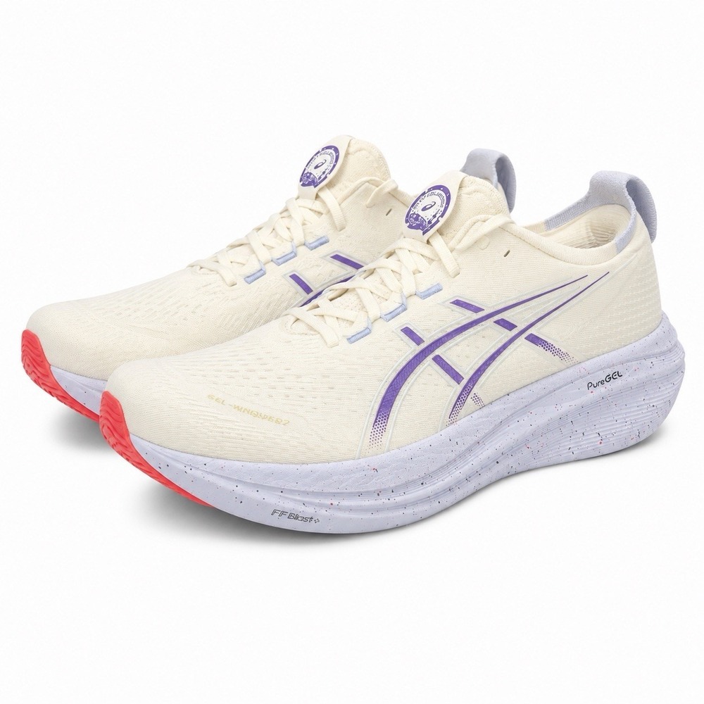 ASICS Gel Nimbus 27 Men's Size 14 Running Trainers Tokyo White Purple